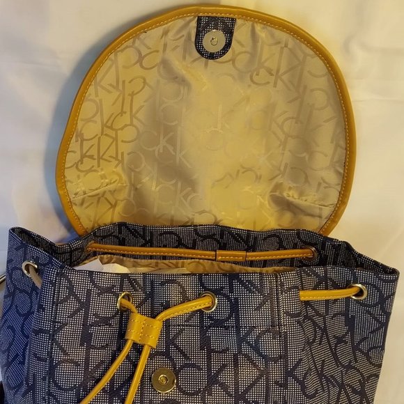 Calvin Klein Navy Blue Drawstring Back Pack